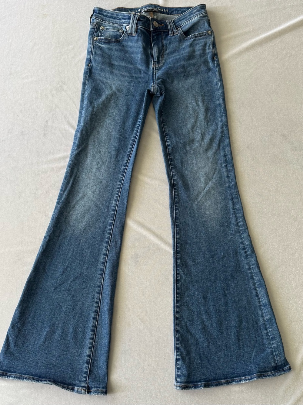 American Eagle Outfitters Dark Blue Flare Jeans Size 0